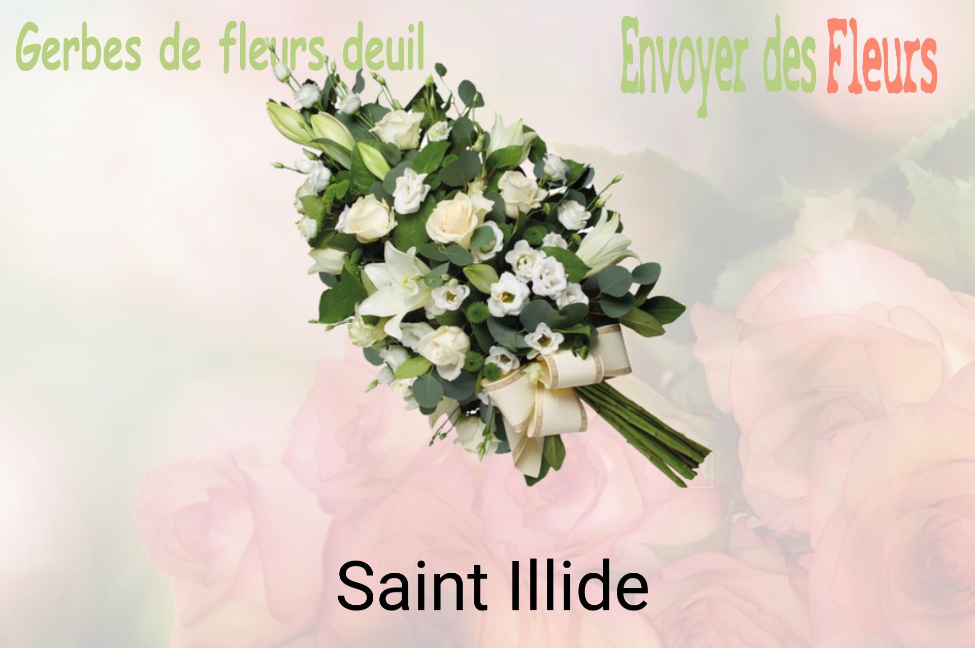 Gerbe de fleurs de deuil livrée à Saint-Illide